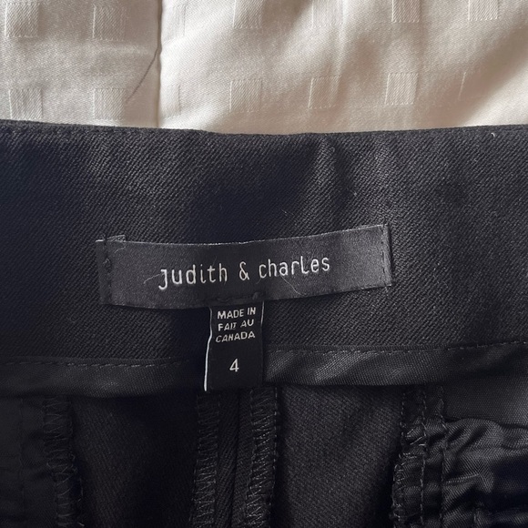 Judith & Charles Cropped Side Zip Stretch Trousers 4 Black - Picture 3 of 16